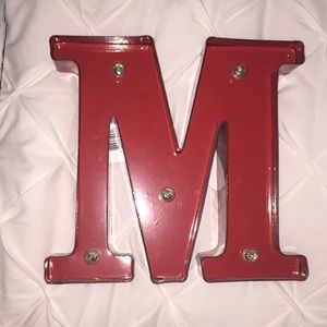 Red Light up M Marquee Letter
